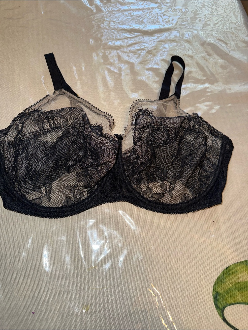 Sheer Black Lace Underwire Bra - Women's Intimates